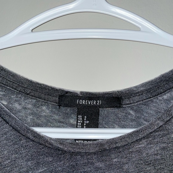 Oversized Distressed Grey Acid Wash Tee - Picture 2 of 2